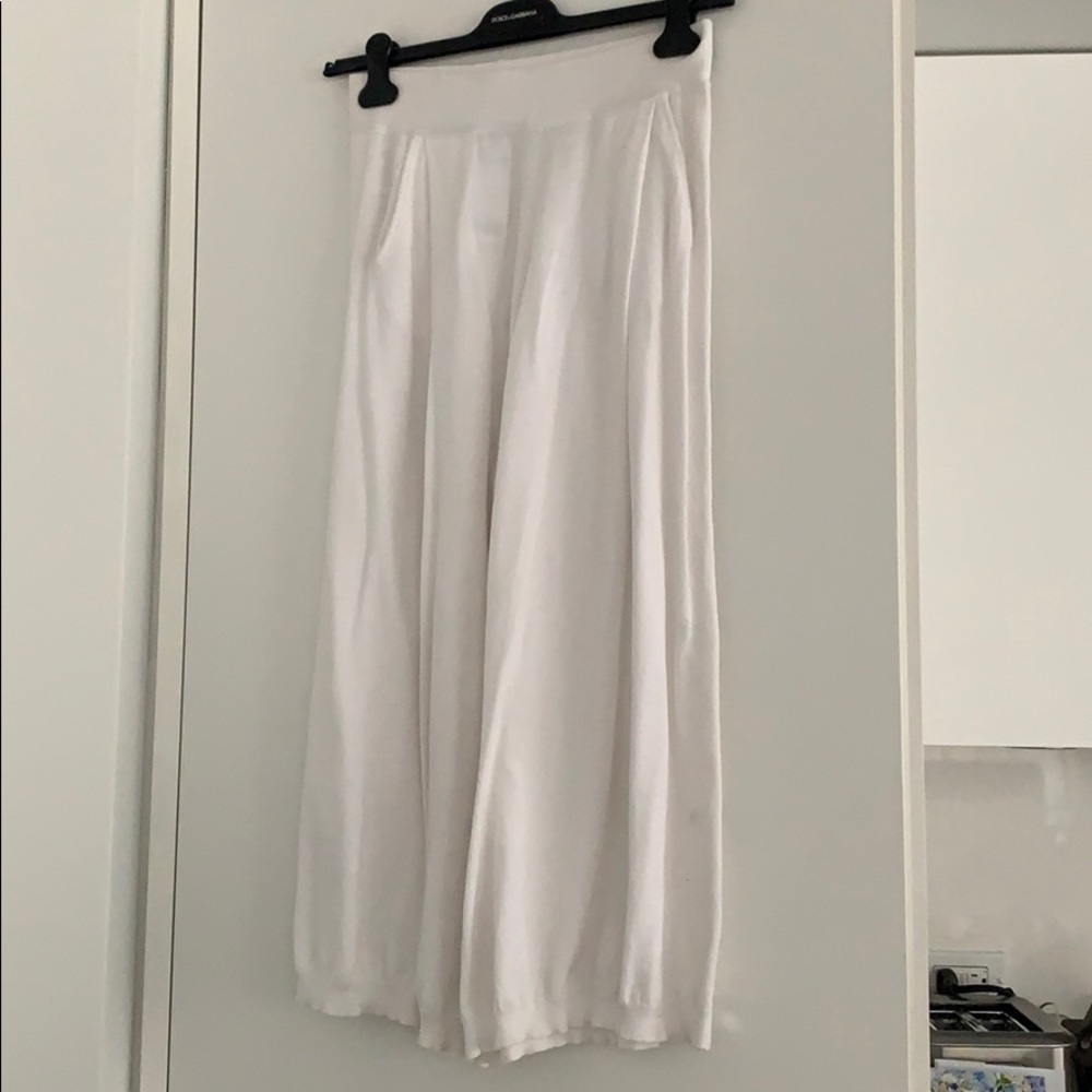 White cotton culottes